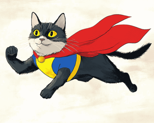 Superhero Cat Animation Diamond Painting