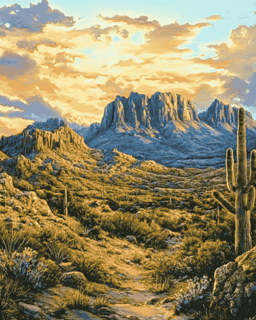 Superstition Mountain Landscapes Diamond Painting