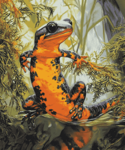 Swimming Salamander Reptile Diamond Painting