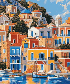 Symi Island Cityscape Diamond Painting