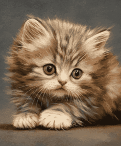 Tabby Persian Kitten Diamond Painting