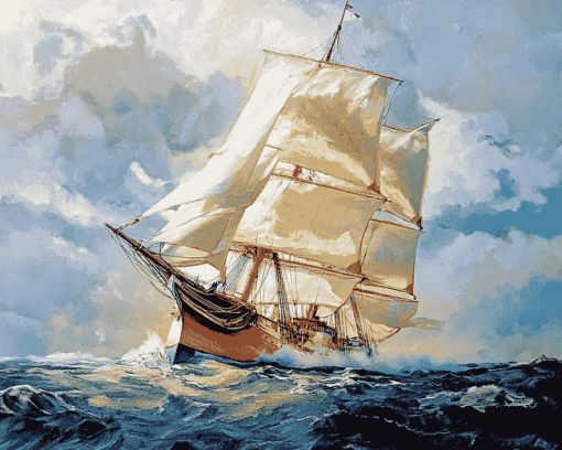 Tall Ship Sailboat Diamond Painting