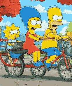 Tandem Bike Simpsons Diamond Painting