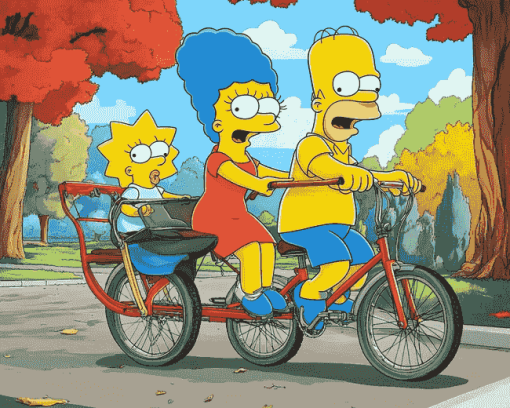 Tandem Bike Simpsons Diamond Painting