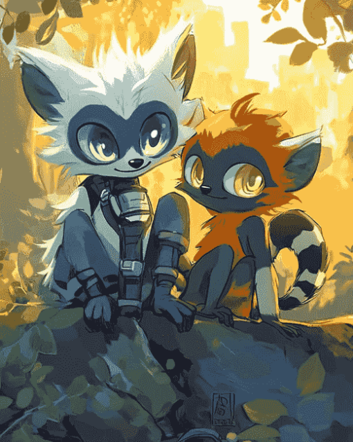 Tangle the Lemur Sonic Diamond Painting