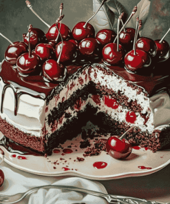 Tasty Cherry Cake Diamond Painting