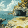 Taupo Mine Bay Coastline Diamond Painting