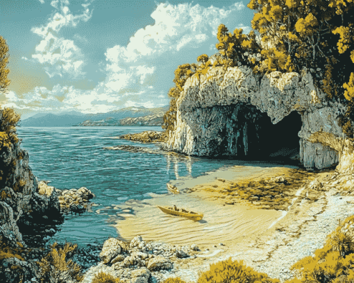 Taupo Mine Bay Coastline Diamond Painting