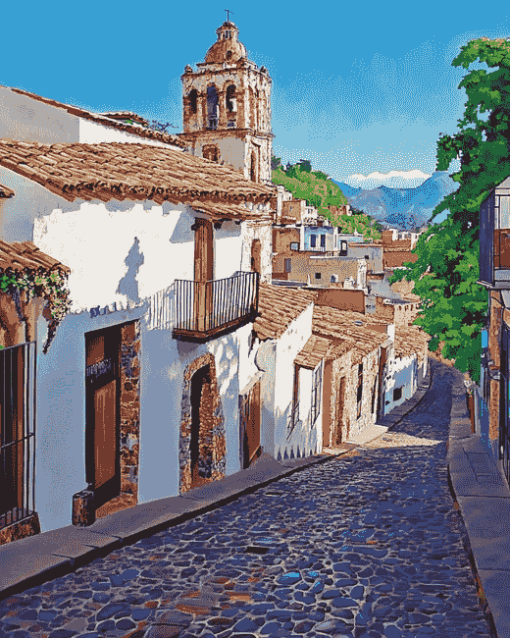 Taxco Cityscape Diamond Painting