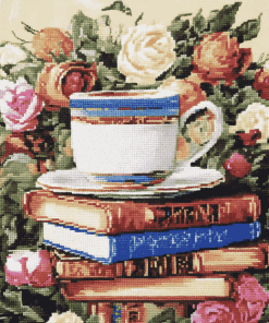 Teacup Books Cross Stitch Diamond Painting