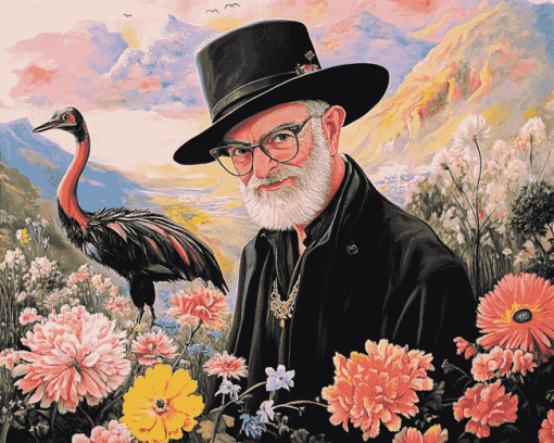 Terry Pratchett Ostriches Diamond Painting