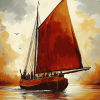 Thames Sailing Barge Landscapes Diamond Painting