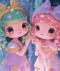 The Little Twin Stars Pink Diamond Painting