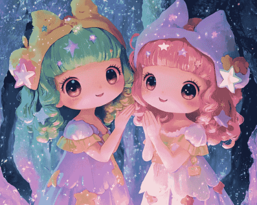 The Little Twin Stars Pink Diamond Painting