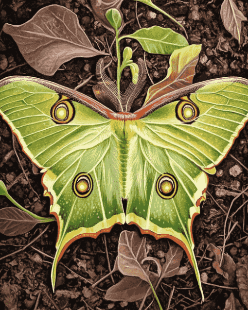 The Lunar Moth Insects Diamond Painting