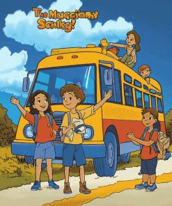 The Magic School Bus Cartoon Diamond Painting