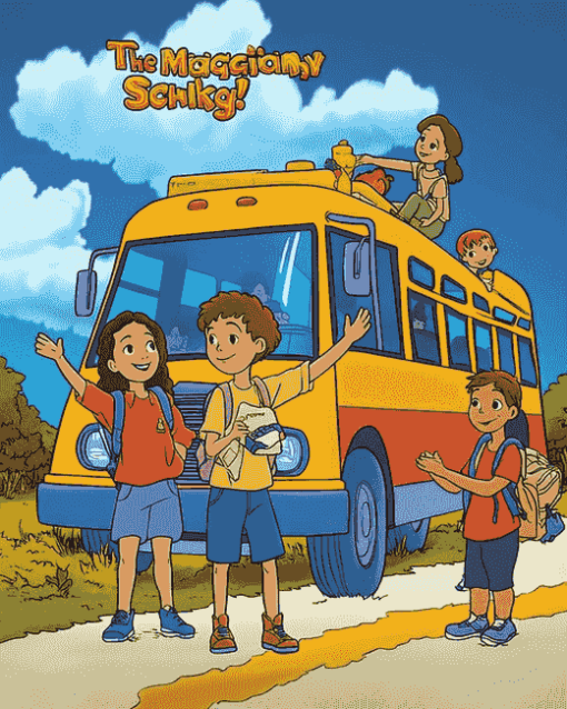 The Magic School Bus Cartoon Diamond Painting