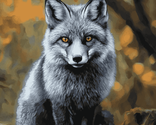 The Silver Fox Cubs Diamond Painting