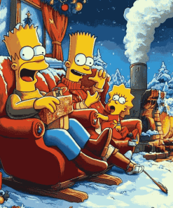 The Simpsons Animation Holiday Diamond Painting