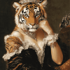 The Vintage Tiger Lady Diamond Painting