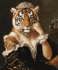 The Vintage Tiger Lady Diamond Painting