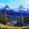 Three Sisters Mountains Oregon Diamond Painting