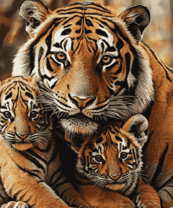 Tiger Cubs Art Diamond Painting