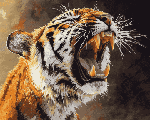 Tiger and Leopard Roaring Diamond Painting