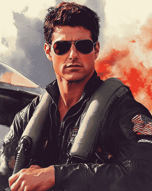 Tom Cruise Top Gun Diamond Painting