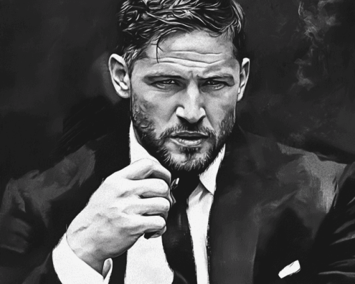 Tom Hardy Monochrome Diamond Painting