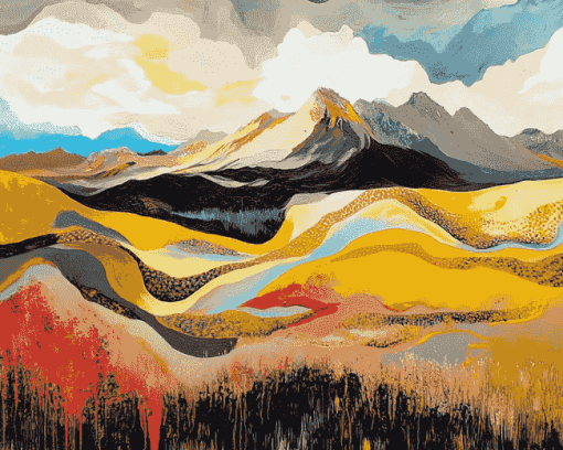 Tongariro Mountains Landscape Diamond Painting