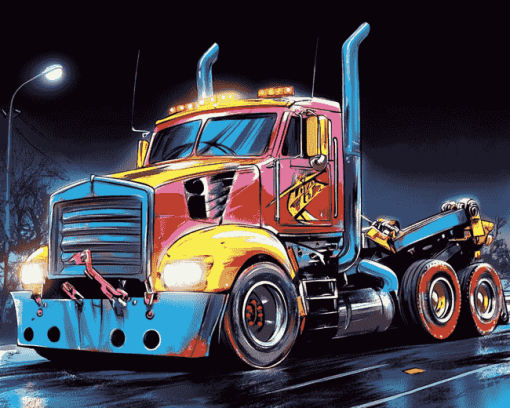 Tow Truck Animation Diamond Painting