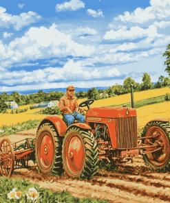 Tractor Scene Diamond Painting