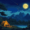 Tranquil Campsite Night Diamond Painting