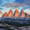 Tre Cime Di Lavaredo Sunset Diamond Painting