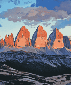 Tre Cime Di Lavaredo Sunset Diamond Painting