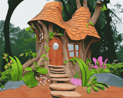 Treehouse Animation Diamond Painting