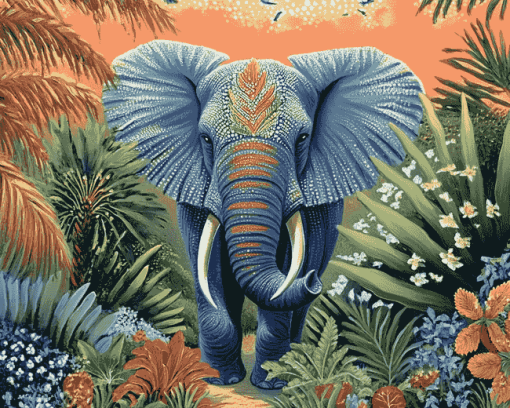 Tropical Elephant Wildlife Diamond Painting