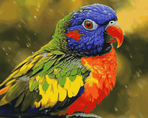 Tropical Lory Parrots Diamond Painting