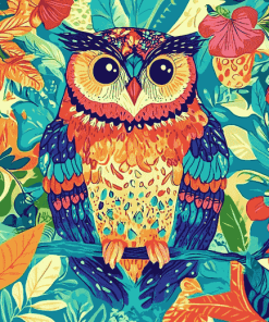 Tropical Owl Mandala Diamond Painting