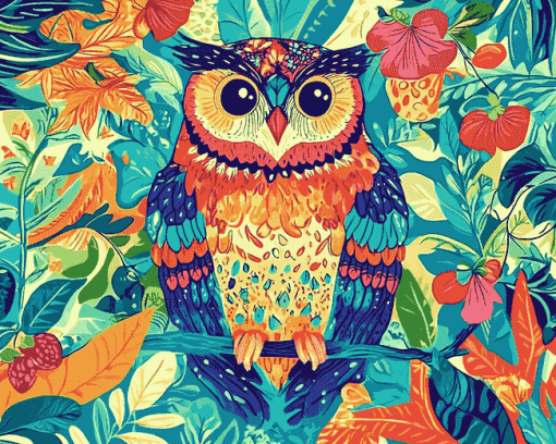 Tropical Owl Mandala Diamond Painting