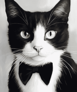 Tuxedo Cat Beauty Diamond Painting