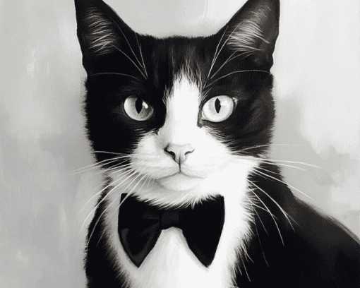 Tuxedo Cat Beauty Diamond Painting