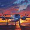 Twin Commander Jets at Sunset Diamond Painting