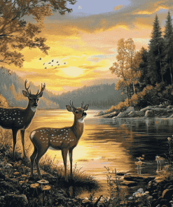 Two Deer Among Nature Diamond Painting