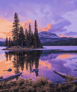 Two Jack Lake Sunset Diamond Painting