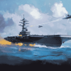 USS Enterprise Seascape Diamond Painting