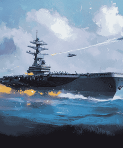 USS Enterprise Seascape Diamond Painting