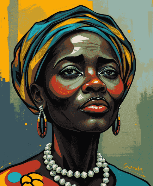 Ugandan Women Cartoon Style Diamond Painting