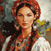 Ukrainian Women Beauty Diamond Painting